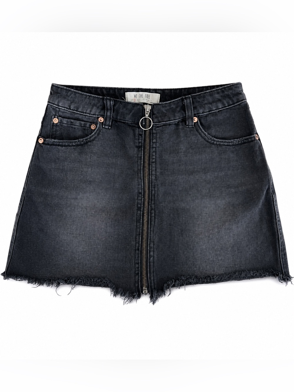 We The Free by Free People Black Denim Mini Skirt | 25”